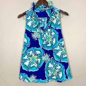 Southern Frock Ruffle Collar Blouse Women’s Size M Sleeveless Colorful Floral